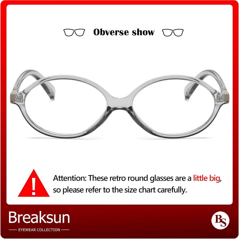 Breaksun Fashion Oval Glasses for Women Men Retro Round Tortoise Frame Blue Light Glasses Nerd Eyeglasses - Image 4